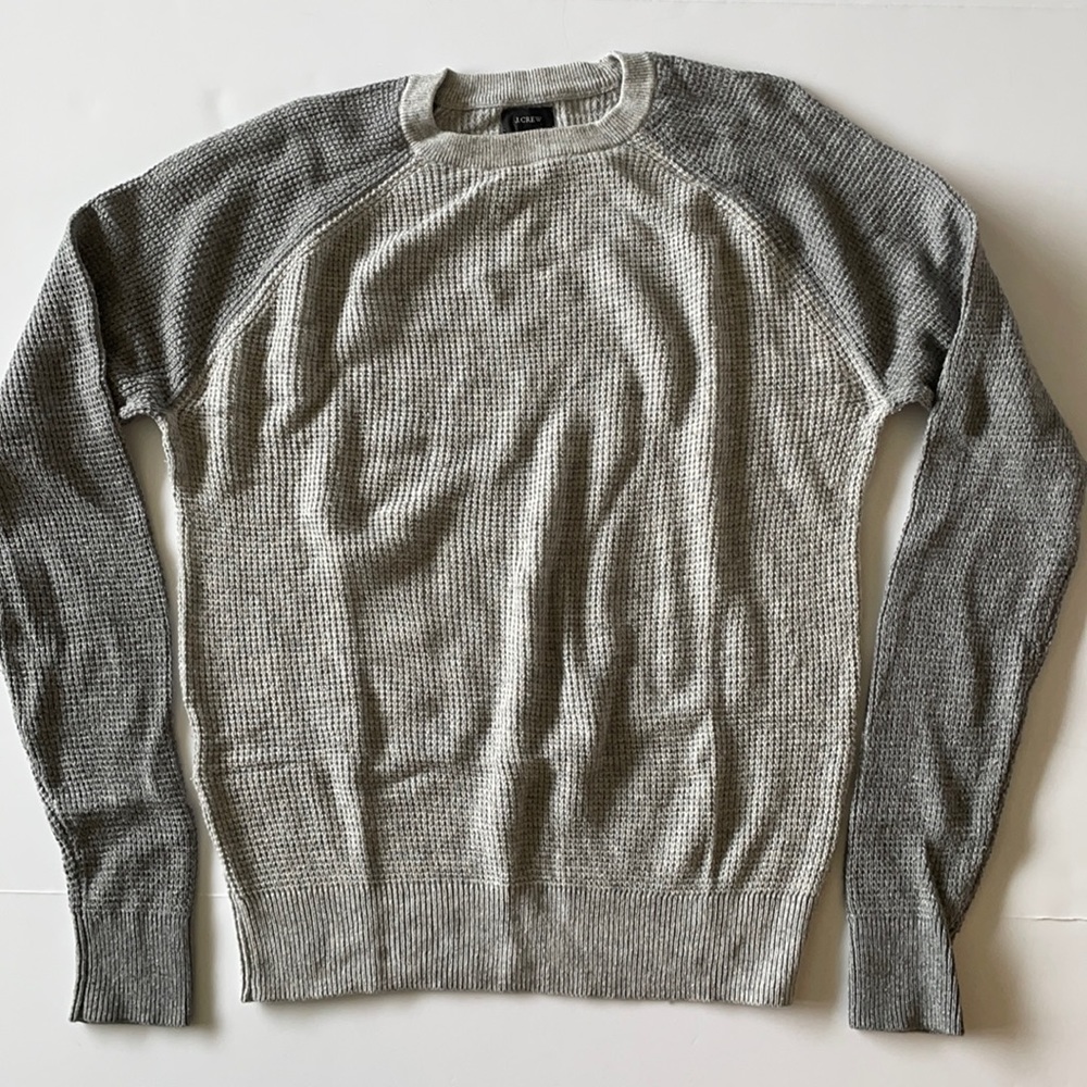 J. Crew Grey Waffle Knit Sweater | size S